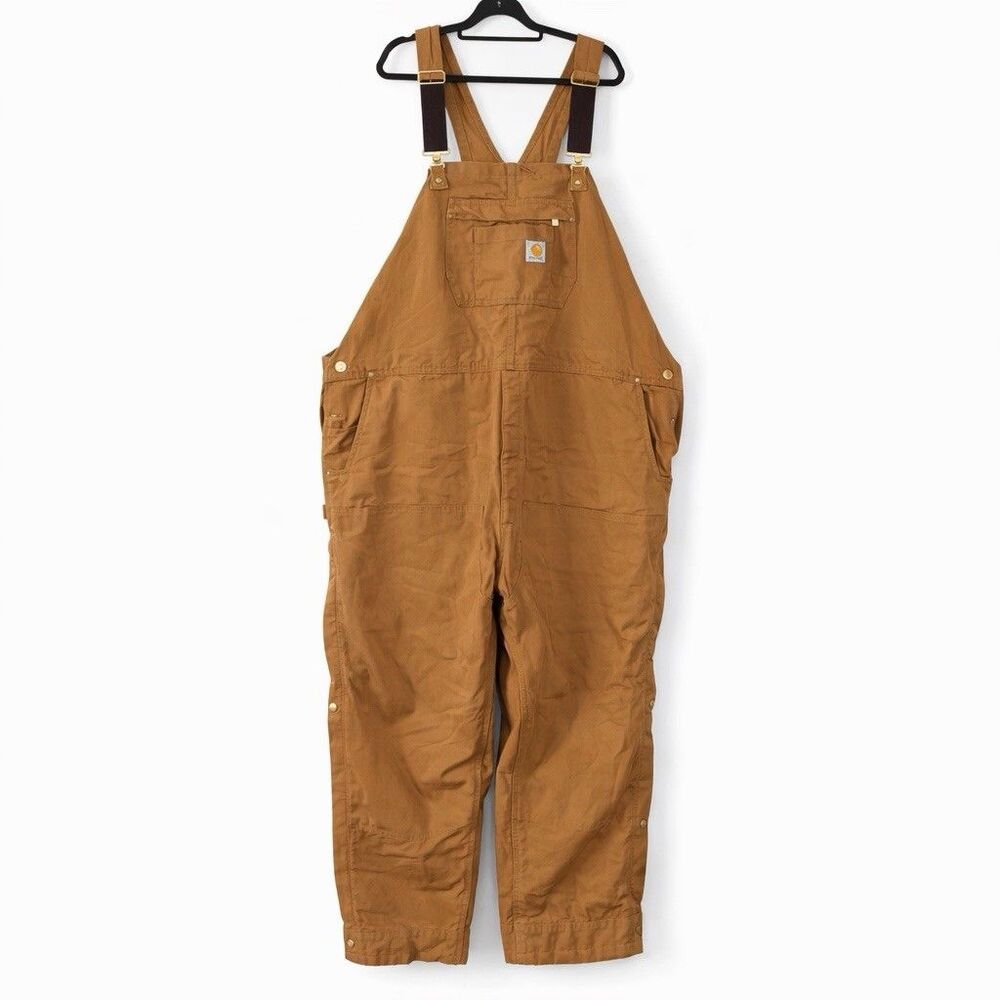 Carhartt Black Mens 5XL Loose Fit Firm Duck Insulated Bib Overall 0R4393-M